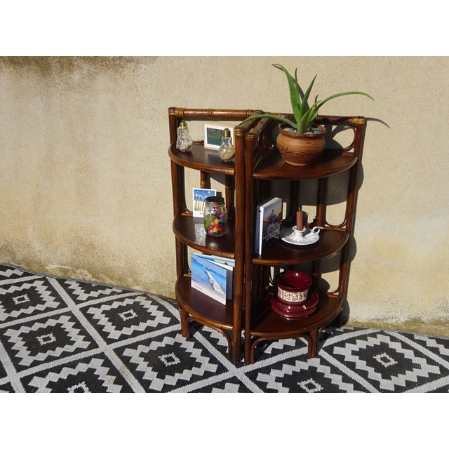 1980s Rattan Corner Shelves, 1980s, Set of 2 For Sale - Image 5 of 14