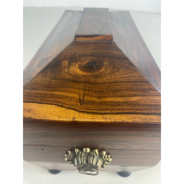 Wood Antique Mid 19th Century Rosewood Tea Caddy. For Sale - Image 7 of 12