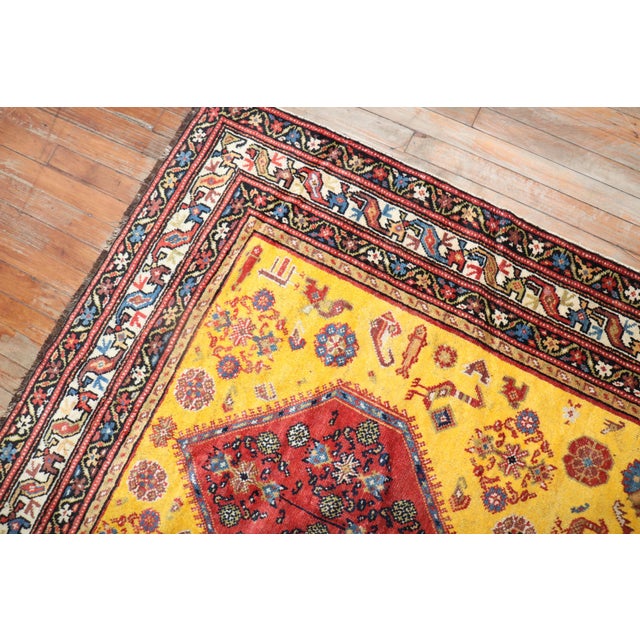 Early 20th Century Yellow Northwest Persian Tribal Rug For Sale - Image 12 of 18