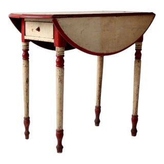 Antique Drop Leaf Accent Table For Sale