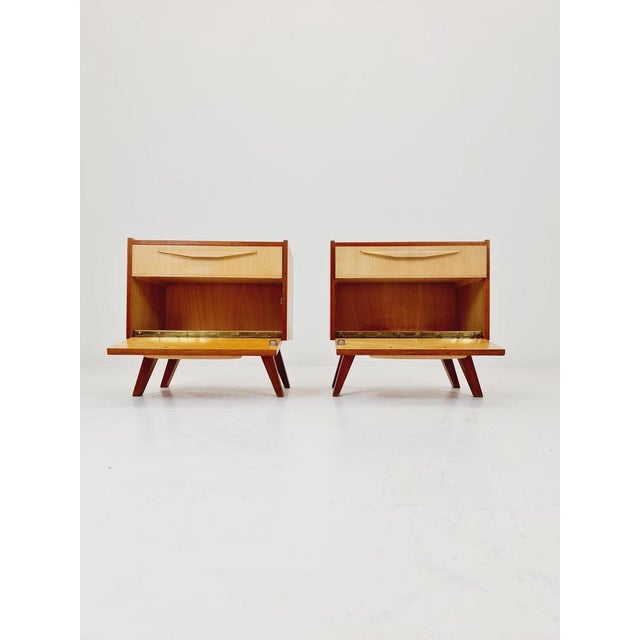 Mid-Century German Nightstands, 1950s, Set of 2 For Sale - Image 6 of 12