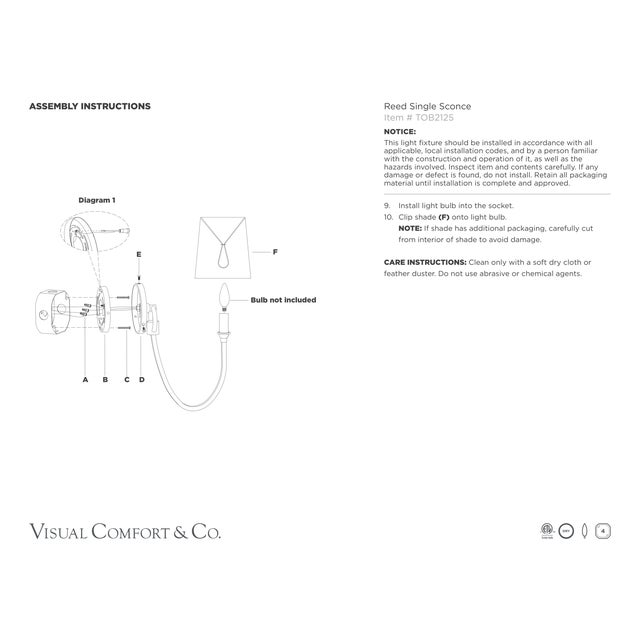2020s Thomas O'Brien for Visual Comfort Signature Reed Single Sconce in Bronze with Linen Shade For Sale - Image 5 of 5
