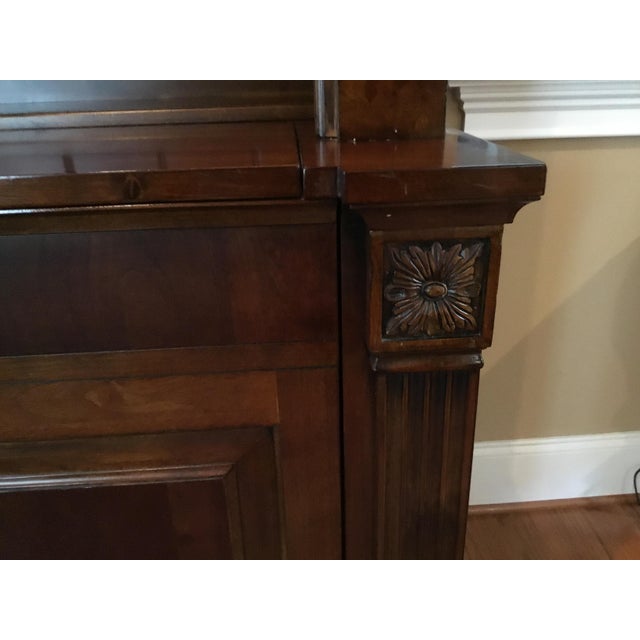Wood Ethan Allen British Classics Motorized Tv Lift and Bookcase Cabinet For Sale - Image 7 of 11