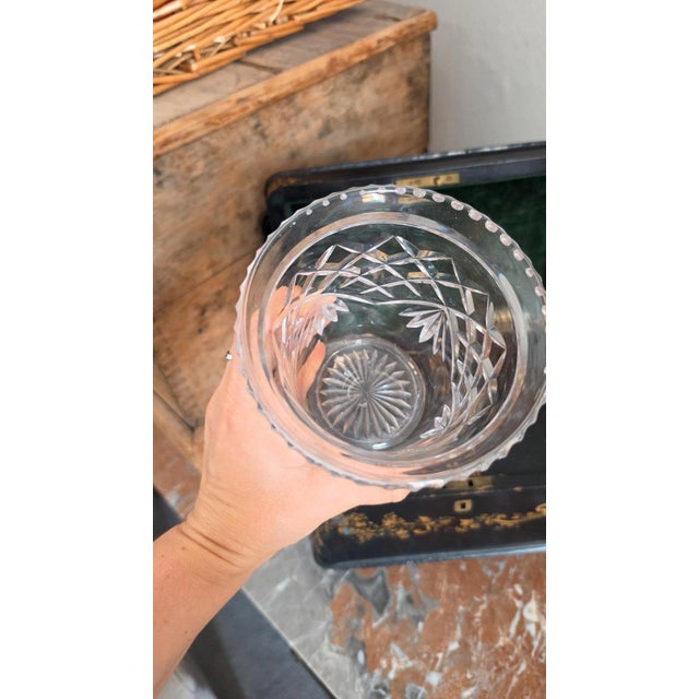 Antique Victorian Papier Mache Tea Caddy Mother of Pearl Inlay Black Lacquer Box Cut Crystal Mixing Bowl 19th Century For Sale - Image 14 of 17