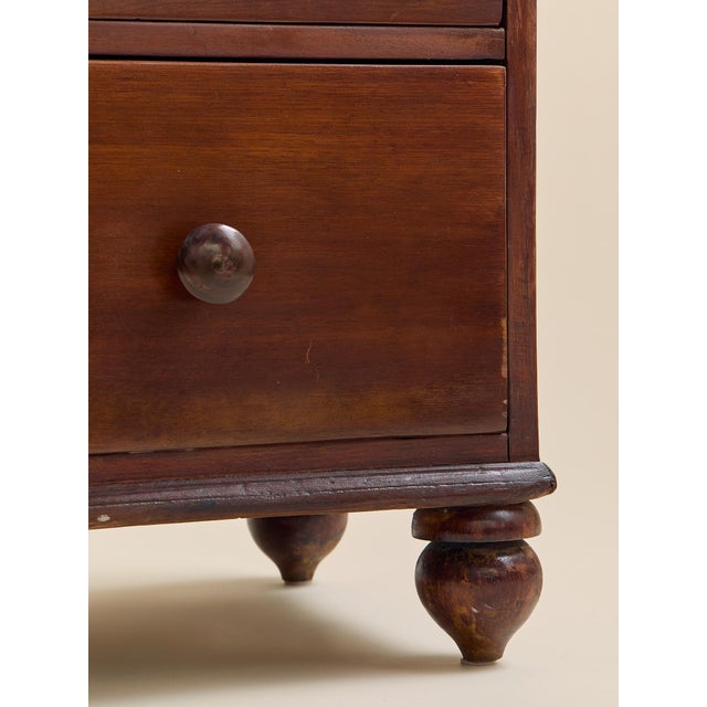 The Vintage Early American Mahogany Dresser With Inlay Detailing For Sale - Image 9 of 12