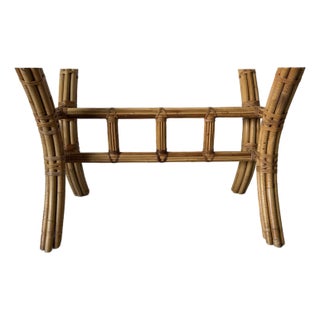 Vintage Coastal Boho McGuire Style Rattan Dining Table Base – No Glass Top For Sale