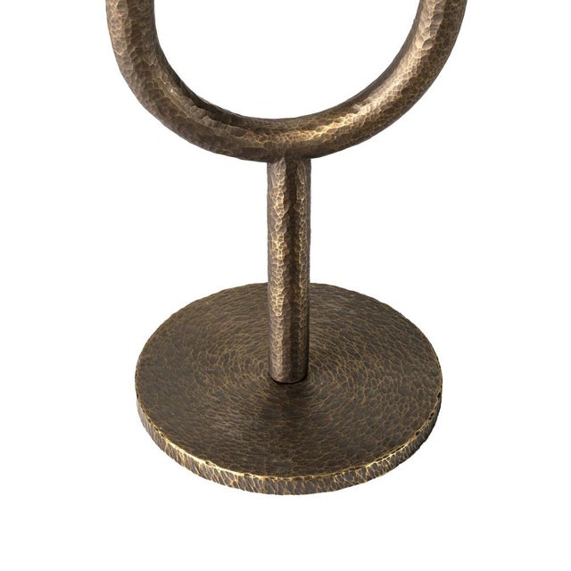 Italian Hammered Brass Deneb Candleholder For Sale - Image 4 of 6