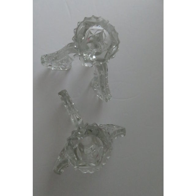 Early 20th Century Libochovice Glassworks Czechoslovakian 3-Legged Candle Holders 1930s Set of 2 For Sale - Image 5 of 6