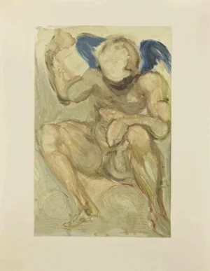 Salvador Dalí, Angel of Mercy, Woodcut, 1963