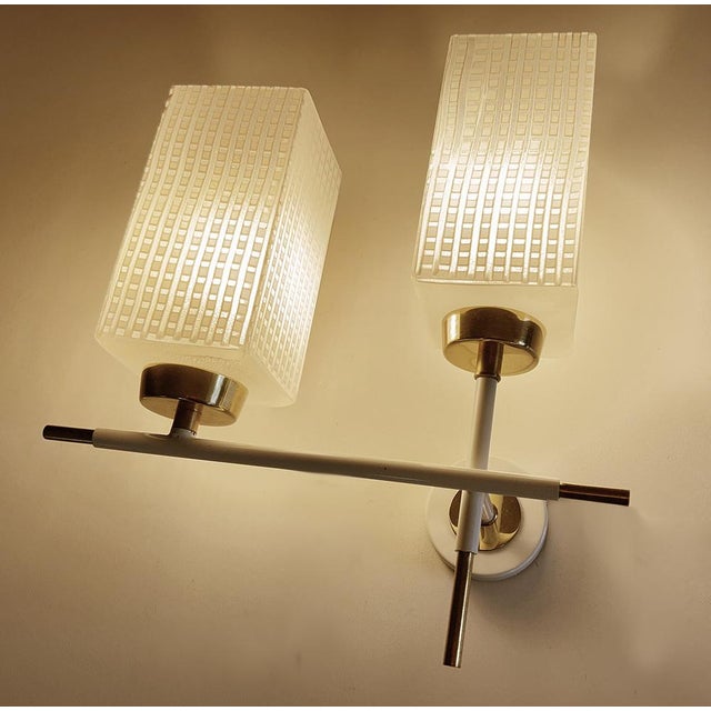 Vintage French Glass Sconces, 1960s, Set of 2 For Sale - Image 10 of 18