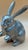 Late 20th Century Vintage Silver-Tone Plated Brass Rabbit Sculpture – Made in India For Sale - Image 5 of 11