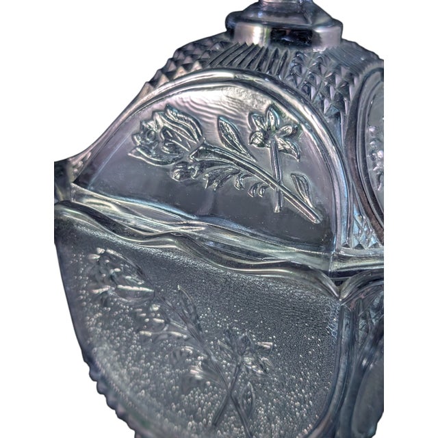 1960's Imperial Glass Covered Candy Dish Rose Pattern Pale Purple With Lid For Sale - Image 4 of 7