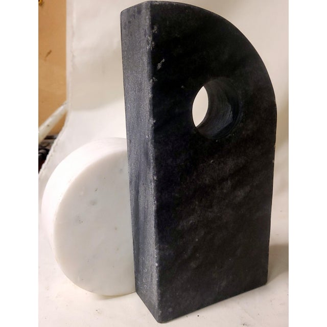 Vintage German art deco style noble marble sculpture. This modern-style sculpture boasts an abstract design in an elegant...