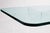 Contemporary Modern X Shaped Base Lucite and Glass Rounded Square Coffee Table For Sale - Image 4 of 5