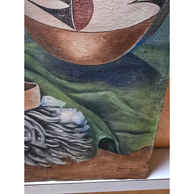 Vintage Southwest Signed Painting With Figure For Sale - Image 4 of 6