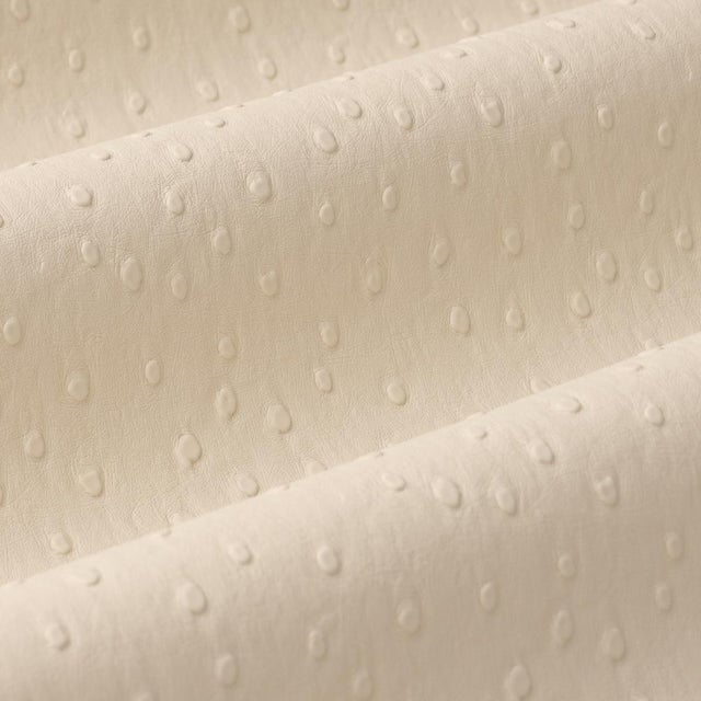 Traditional Schumacher Ostrich Vegan Leather Fabric In Cream For Sale - Image 3 of 5