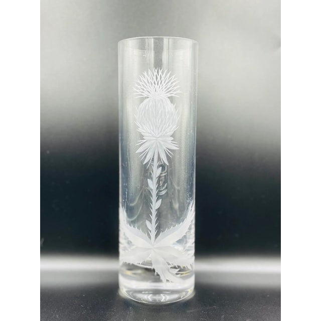 Vintage Modernist Etched Thistle Vase For Sale - Image 9 of 13