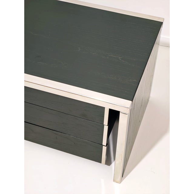 Modular Unit in Dark Green Lacquered Wood with Chromed Metal from Saporiti Italia, Italy, 1970s, Set of 4 For Sale - Image 6 of 16