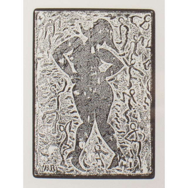 A limited edition embossed print by American artist Martin Barooshian (1929-2022). This piece features the silhouette of a...