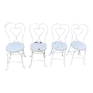 Vintage Wrought Ice Cream Parlor Chairs - Set of 4