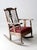 Antique Wooden Rocking Chair With Red Upholstered Seat For Sale - Image 14 of 16