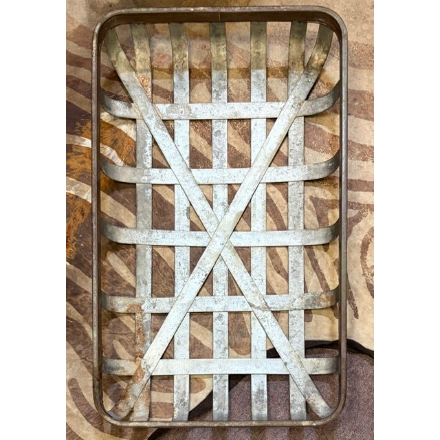 Mid 20th Century Early Galvanized Aluminum Tobacco Style Metal Basket For Sale - Image 5 of 5