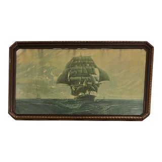 Vintage Framed Nautical Print For Sale