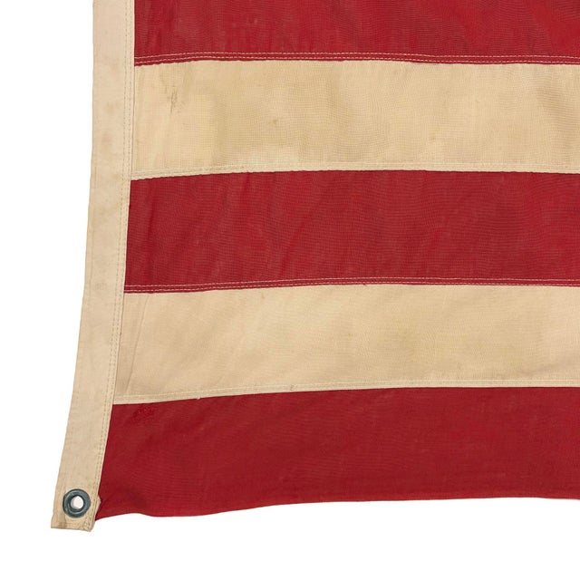 Early 20th Century Large Modified Vintage Cotton Flag With New Yacht Ensign Emblem For Sale - Image 5 of 8