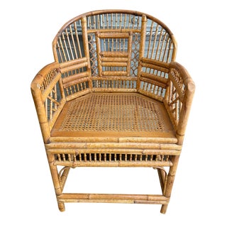 Vintage Brighton Pavilion Style Tortoise Shell Bamboo Chair For Sale