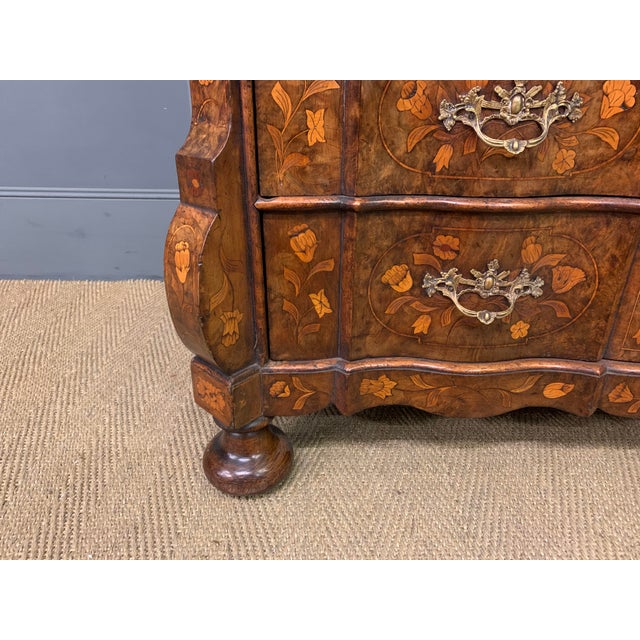 Antique Dutch Marquetry Walnut Bureau, 1760 For Sale - Image 11 of 14