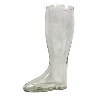Antique Large 2 Liter Glass Beer Boot, 1900s For Sale