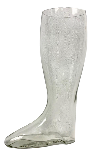Antique Large 2 Liter Glass Beer Boot, 1900s