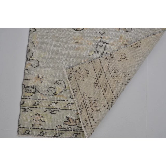 Textile Vintage Distressed Turkish Oushak Runner For Sale - Image 7 of 10