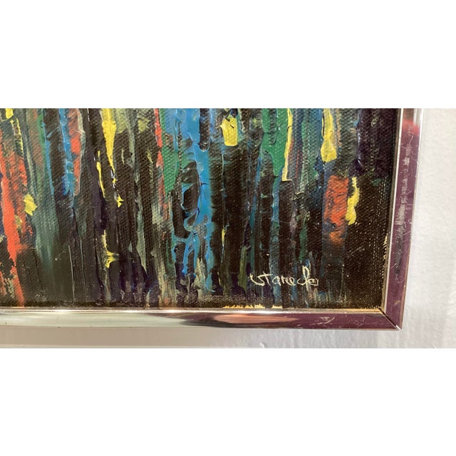 1970s Modernist Painting Signed Edger a Stareck For Sale - Image 4 of 6