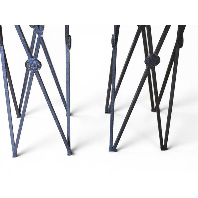 Classical Wrought Iron Pedestals, 1950s, Set of 2 For Sale - Image 10 of 12
