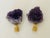 Nice pair of amethyst geode lamp finials on brass bases.