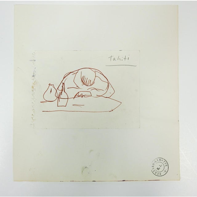 Modern Early 20th Century Sepia Study Figure With Bottles Drawing For Sale - Image 3 of 3