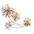 Mid Century Modern Brutalist Brass and Copper Four Starburst Wall Sculpture For Sale