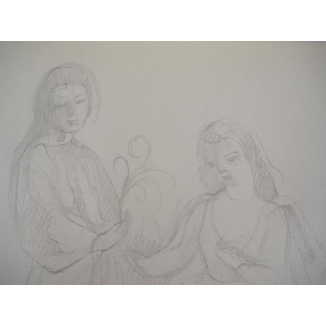 Marie LAURENCIN Intimate moment Original pencil drawing Signed with the artist's stamp On paper 13.5 x 14.5 cm Very good...