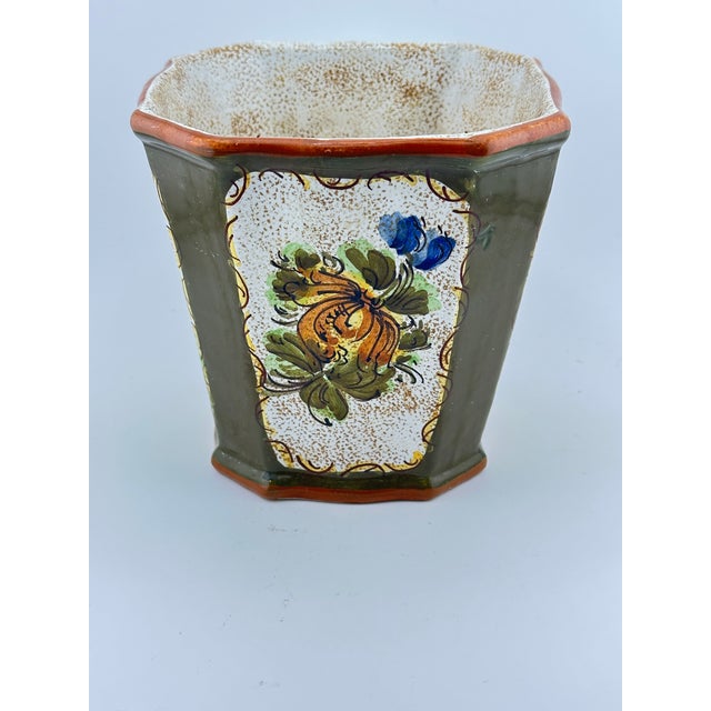 Italian Vintage Floral Cachepot For Sale - Image 3 of 8
