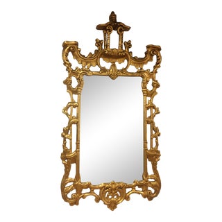 Vintage Chinoiserie Gold Mirror For Sale