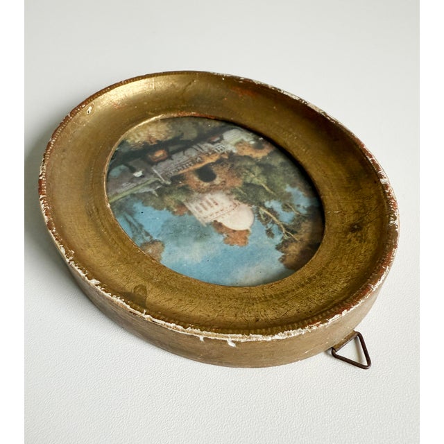 Miniature Florentine Landscape in Gilt Frame For Sale - Image 4 of 7