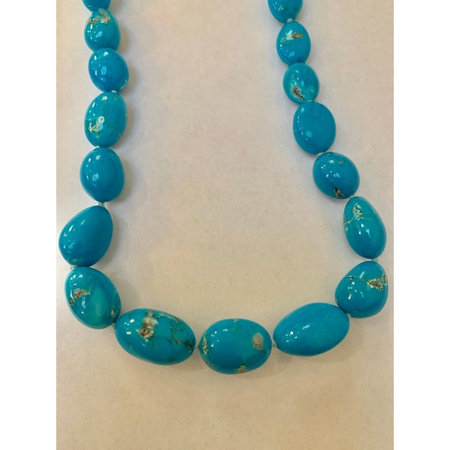 340 Carat Natural Sleeping Beauty Turquoise Necklace Single-Strand 14 Karat Gold For Sale - Image 16 of 18