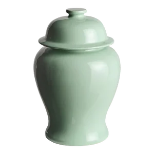 Koa Wide Lidded Ginger Jar Small, Soft Green
