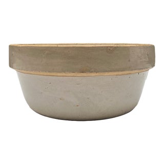 Antique French Stoneware Mixing Bowl, Late 1800s, Medium For Sale