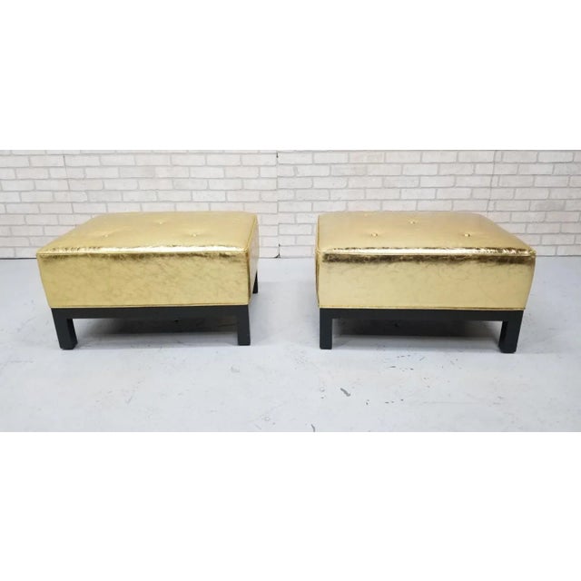 Christian Liaigre Hollywood Regency Christian Liaigre Style Ottomans Newly Reupholstered - Pair For Sale - Image 4 of 12