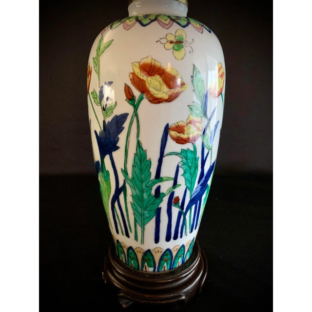 Hand Painted Thai Porcelain Table Lamps - a Pair For Sale - Image 4 of 11