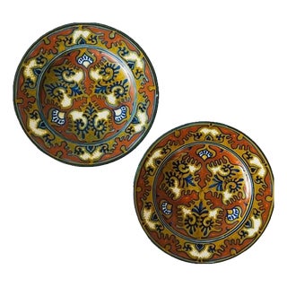 Antique Hand-Painted Rhodian Decorative Plates from Plateelbakkerij Zuid-Holland, 1920s, Set of 2 For Sale