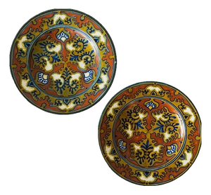 Antique Hand-Painted Rhodian Decorative Plates from Plateelbakkerij Zuid-Holland, 1920s, Set of 2