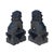 24" Chinese Medium Pair Black Gray Stone Fengshui Foo Dog Statues For Sale - Image 9 of 14